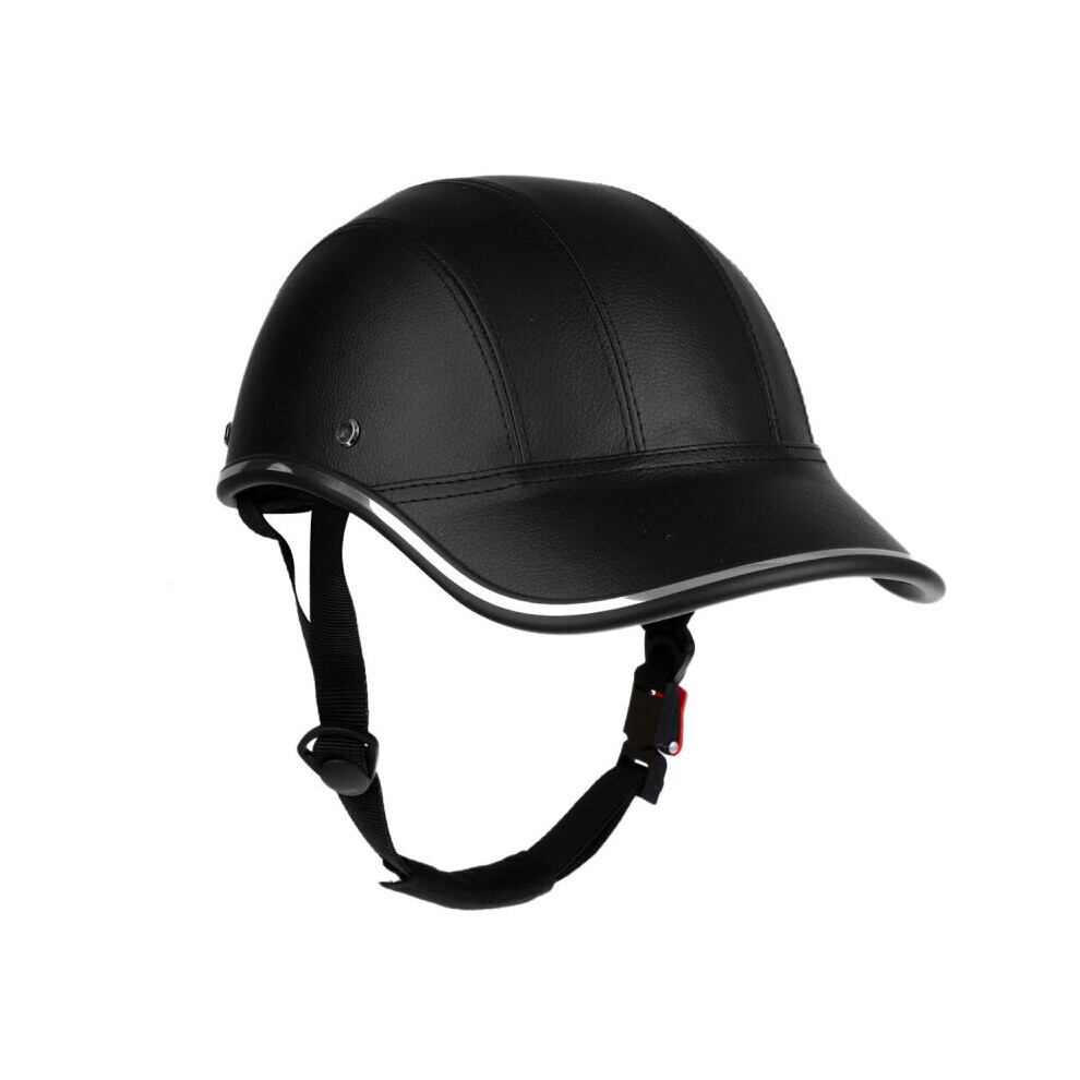 2021 Motorcycle Leather Helmets Bike Scooter Half Covered Protective Hard Helmet Safety Unisex Racer Helmet Baseball Cap Style-image-OPC-PBNXMMW-NEW