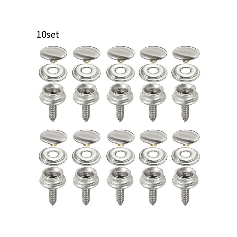 10 Sets Stainless Steel Tapping Snap Fastener Kit Tent Marine Yacht Boat Canvas Cover Tools Sockets Buttons Car Canopy Accessori 5063131434460