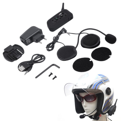V6 1200m Bluetooth Intercom for Motorcycle Helmet Headset Interphone 1