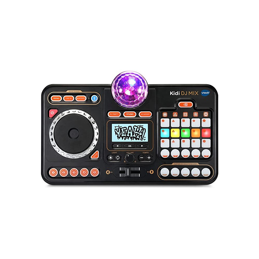 VTech Kidi DJ Mix (Black), Toy DJ Mixer for Kids with 15 Tracks and 4 Music Styles, Kids Music Toy Lights and Effects, Toy for Girls and Boys