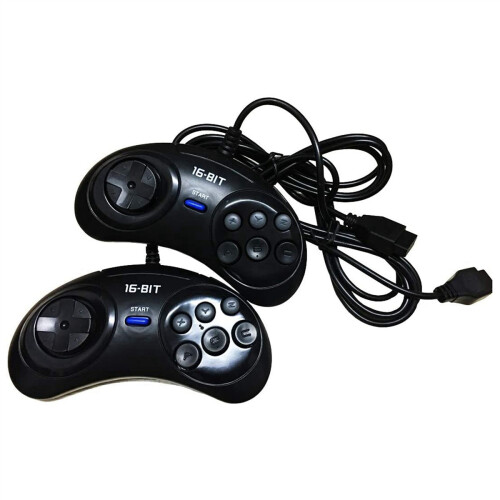 4 Pcs Game Controller for SEGA Genesis for 16 Bit Handle Controller 6 Button Gamepad for SEGA MD Game Accessories Black 2