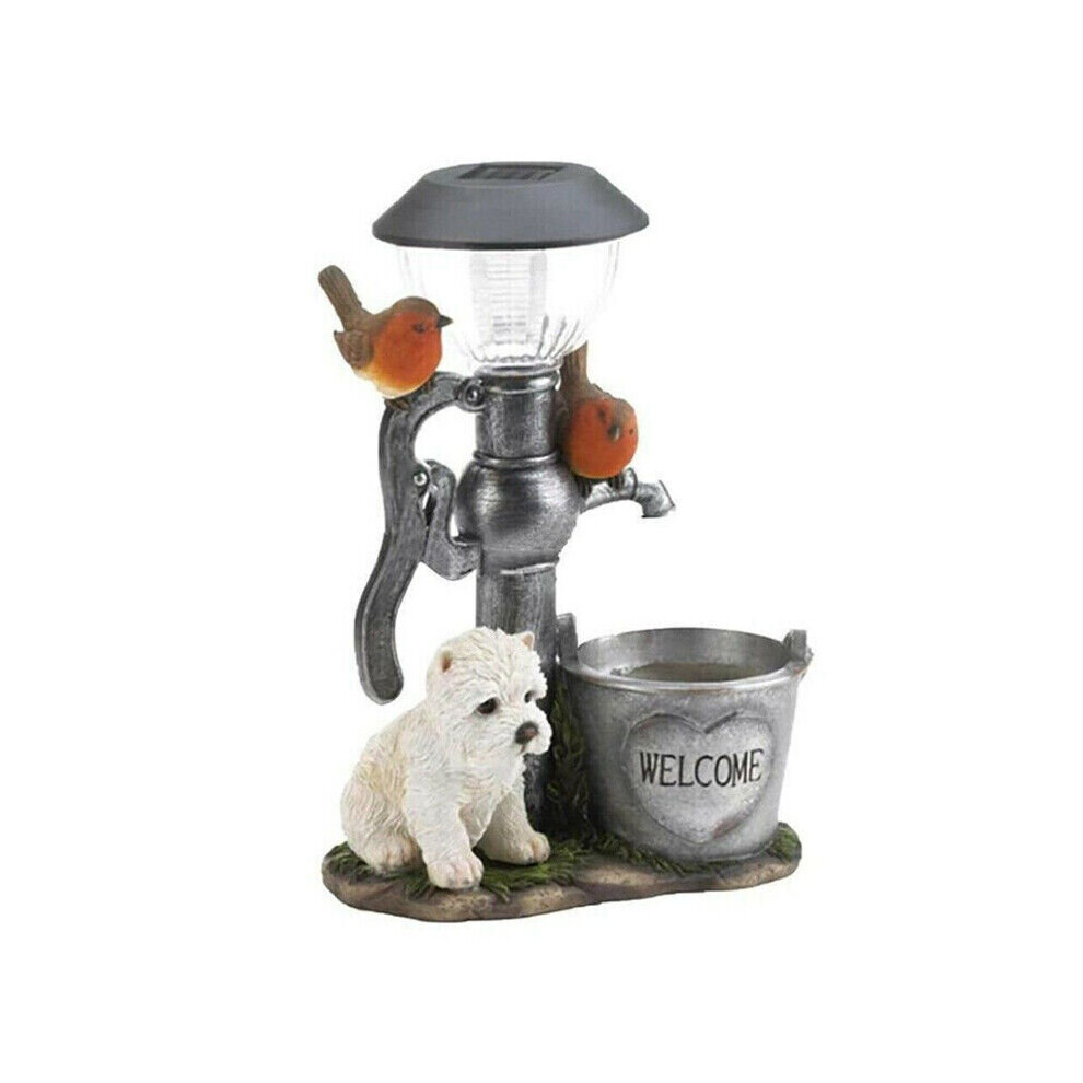 (A) Solar Garden Squirrel Statue Ornament Animal Light Cat Climbing Lawn Lamp Decor