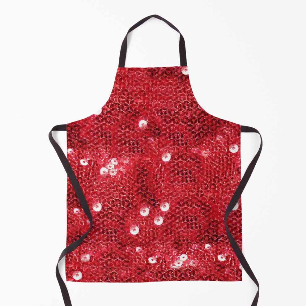 Festive Red Sequins Grill Aprons for Kitchen BBQ Chef