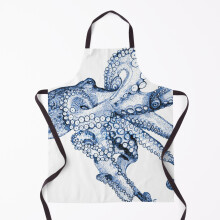 Blue Octopus Grill Aprons for Kitchen BBQ Chef