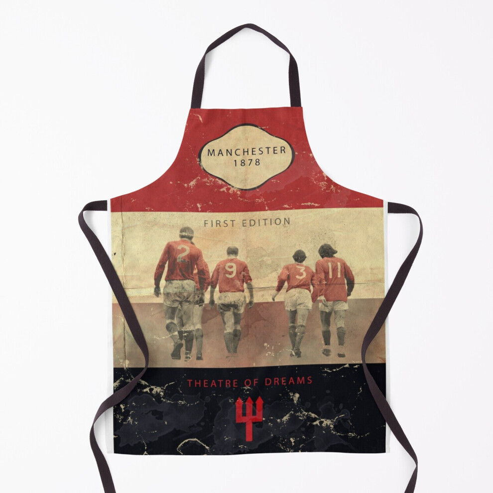 Vintage Manchester Football Book Cover Grill Aprons for Kitchen BBQ Chef