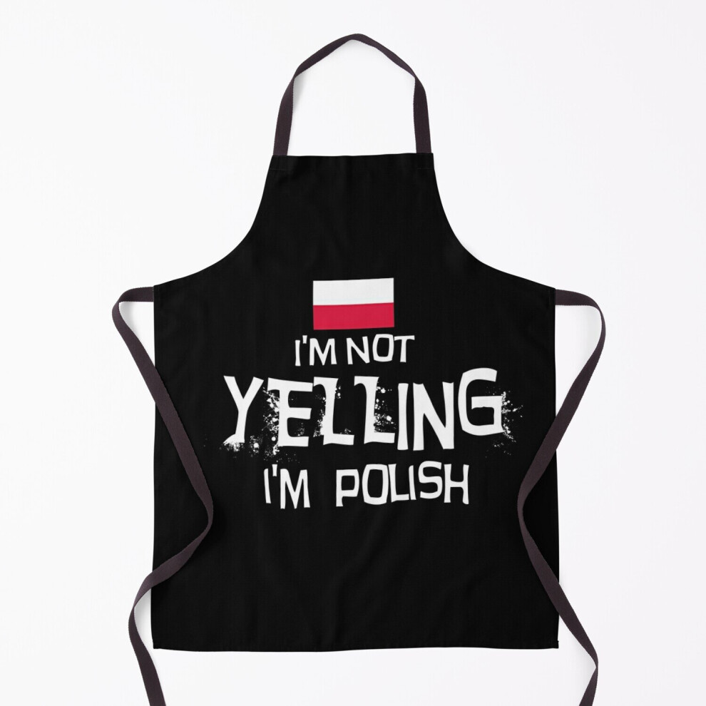 Famgem I'm Not Yelling, I'm Polish With The Flag Of Poland Grill Aprons For Kitchen Bbq Chef