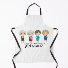 The Golden Girls Thank You For Being A Friend Grill Apron - Kitchen BBQ Chef Apron, Adjustable Neck Strap, 21x29, Waterproof & Breathable