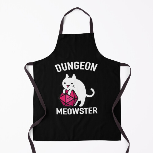 Dungeon Meowster Funny DnD Gamer Cat D20 Grill Aprons for Kitchen BBQ ...