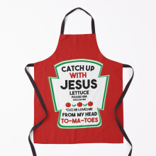 CATCH UP WITH JESUS ( RELIGIOUS AND FUNNY T-SHIRT 2021 ) Merry Xmas Grill Aprons for Kitchen BBQ Chef