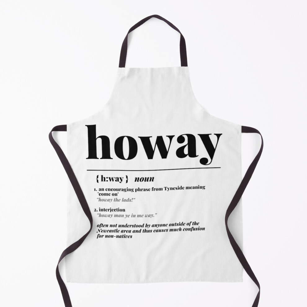 "Howay" Newcastle City Definition Print Grill Aprons for Kitchen BBQ Chef