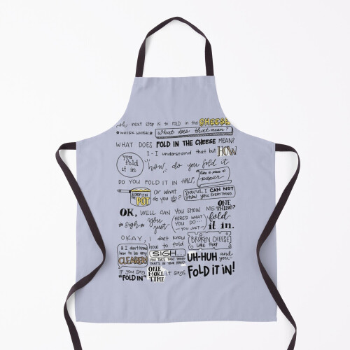 Famgem Fold in the Cheese Grill Apron for Kitchen & BBQ Chef - Adjustable Waterproof, 2 Front Pockets, 21x29 in
