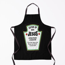 Catchup With Jesus Funny Christian Gift Grill Aprons for Kitchen BBQ Chef