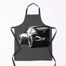 Porsche 911 Grey Grill Apron - Waterproof Polyester Blend, 29 in x 21 in, Adjustable Neck, 2 Front Pockets, for Kitchen & BBQ Chefs
