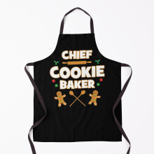 Christmas Cookies Chief Cookie Baker Apron - Waterproof Kitchen and BBQ Chef Apron with Adjustable Neck