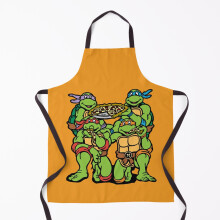 Teenage Mutant Ninja Turtles It's a Pizza Party Dude! Grill Apron for Kitchen BBQ - Adjustable Neck, Waterproof & 2 Pockets