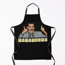 Famgem Wawaweewa Borat Grill Apron – Waterproof 2-Layer Polyester BBQ Chef Apron, Adjustable Neck, 21x29
