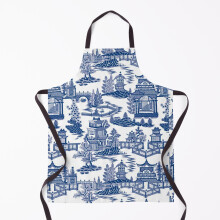 Blue Willow Ancient Ming China - Blue And White Chinoiserie Grill Aprons for Kitchen BBQ Chef