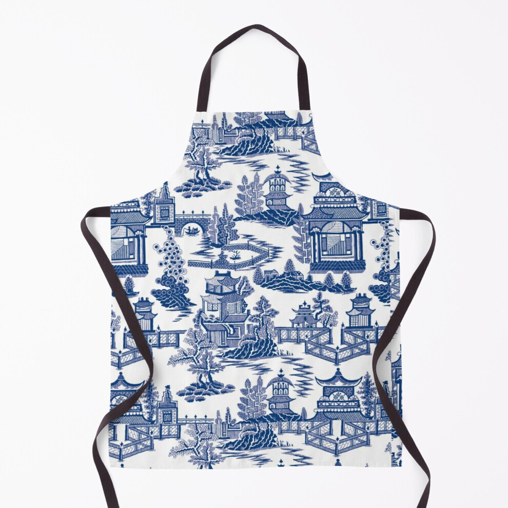 Famgem Willow Ancient Ming China - And Chinoiserie Grill Aprons For Kitchen Bbq Chef Blue/White