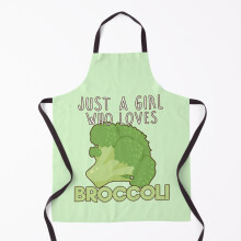 Just A Girl Who Loves Broccoli Waterproof Grill Apron - Adjustable Neck, 21x29 in, 2 Front Pockets for Kitchen & BBQ Chef