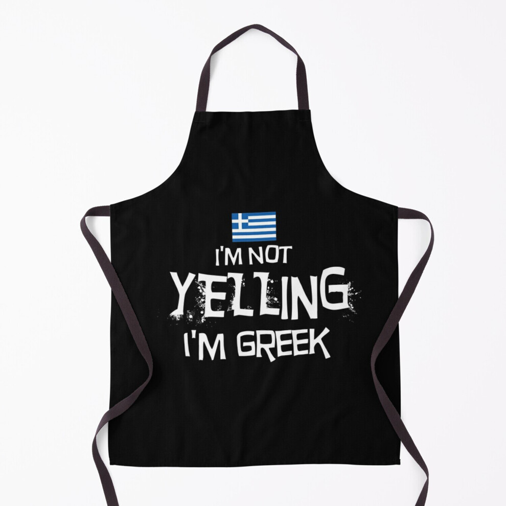 Famgem I'm Not Yelling, I'm Greek With The Flag Of Greece Grill Aprons For Kitchen Bbq Chef