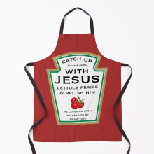Jesus Gifts Grilling Apron Catch Up With Jesus Lettuce Praise Him Kitchen BBQ Adjustable Neck Waterproof 21x29