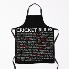 Famgem Cricket Rules Grill Apron - Waterproof, Adjustable Neck, 21x29 in, 2 Pockets for Kitchen & BBQ Chefs