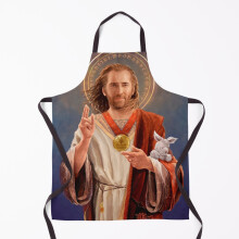 Nicolas Cage Saint Nicolas of Cage - Nic Cage Original Religious Painting Grill Aprons for Kitchen BBQ Chef