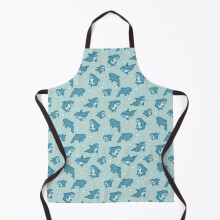 Brucie Blahaj shark under the sea pattern (Teal) Grill Aprons for Kitchen BBQ Chef