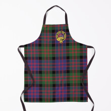 The McDonald and MacDonald Clan tartan with badge by Faelee Grill Aprons for Kitchen BBQ Chef