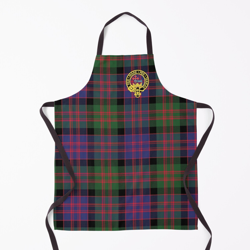 Famgem The Mcdonald And Macdonald Clan Tartan With Badge By Faelee Grill Aprons For Kitchen Bbq Chef