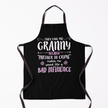 THEY CALL ME GRANNY BECAUSE PARTNER IN CRIME MAKES product Grill Aprons for Kitchen BBQ Chef