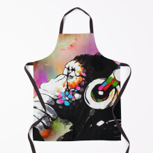 Banksy DJ Monkey Thinker with Headphones Grill Aprons for Kitchen BBQ Chef