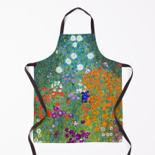 Gustav Klimt Flower Garden Grill Aprons for Kitchen BBQ Chef