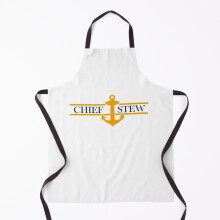 Famgem Chief Stew Yachtie Grill Apron - Waterproof & Breathable, Adjustable Neck, 21x29 in, 2 Front Pockets, For Kitchen & BBQ