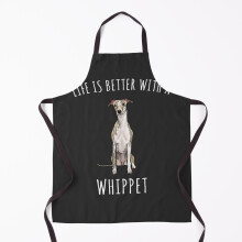 Life Is Better With a Whippet Dog Lover Grill Apron - Waterproof Kitchen & BBQ Chef Apron with Pockets and Adjustable Neck Strap
