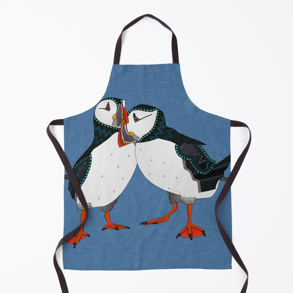 puffin pair blue Grill Aprons for Kitchen BBQ Chef