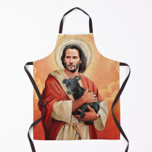 Keanu Christ w/dog Grill Aprons for Kitchen BBQ Chef