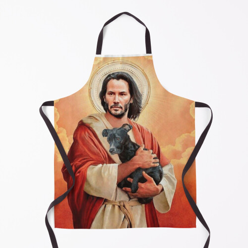 Keanu Christ w/dog Grill Aprons for Kitchen BBQ Chef