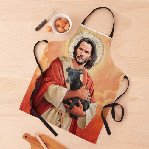 Keanu Christ w/dog Grill Aprons for Kitchen BBQ Chef 2