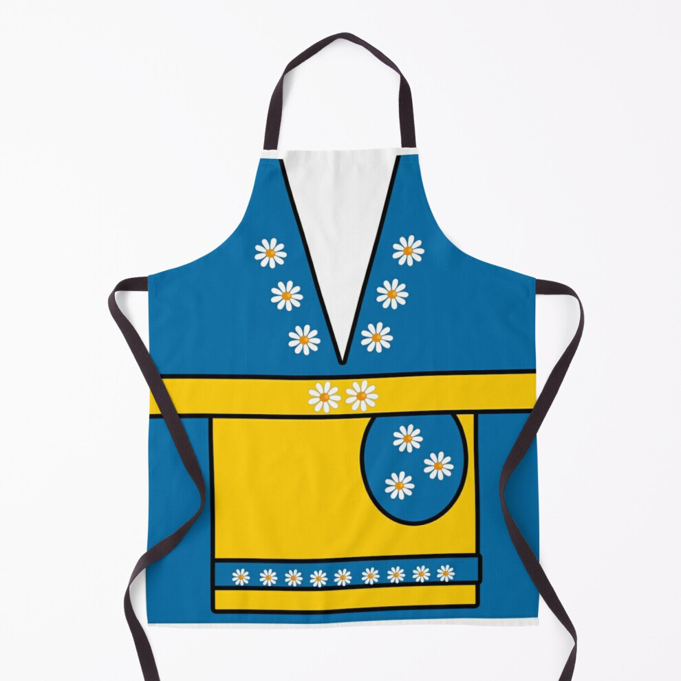 Swedish National Costume Blue Yellow Daisies Grill Aprons for Kitchen BBQ Chef