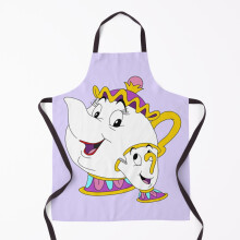 Mrs Potts & Chip Grill Apron – Fun Kitchen & BBQ Apron, Waterproof Polyester, Adjustable Neck, 21x29 in