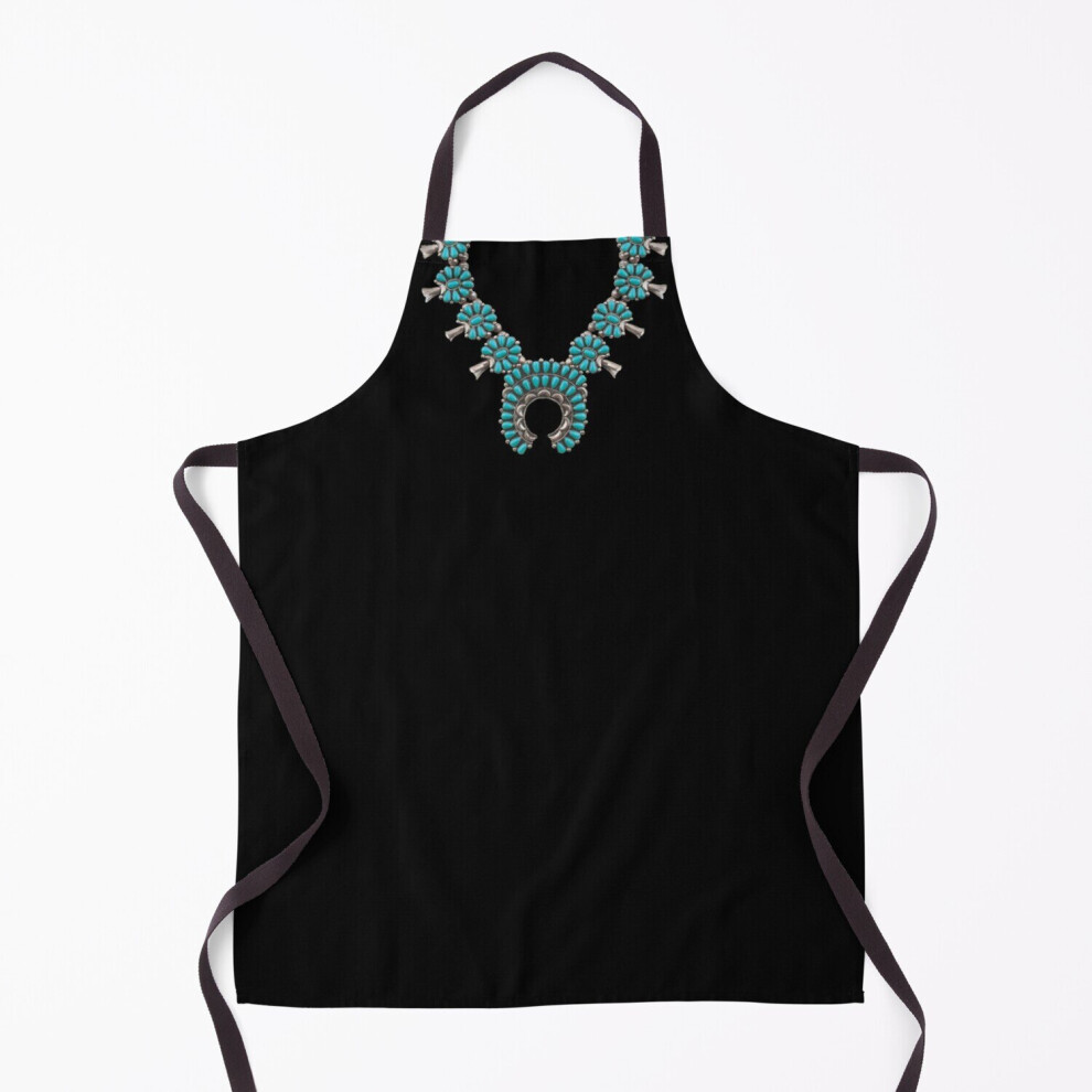 Photos - Pendant / Choker Necklace JEWELRY GRAPHICS, TURQUOISE SQUASH BLOSSOM NECKLACE GRAPHIC, FLOWER Grill Aprons for Kitchen BBQ Chef