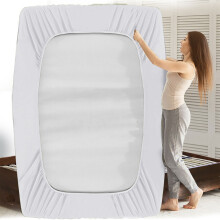 (King, White) Luxury Extra Deep 25cm Fitted Bed Sheet - Single, Double, Super King Sizes (UK)