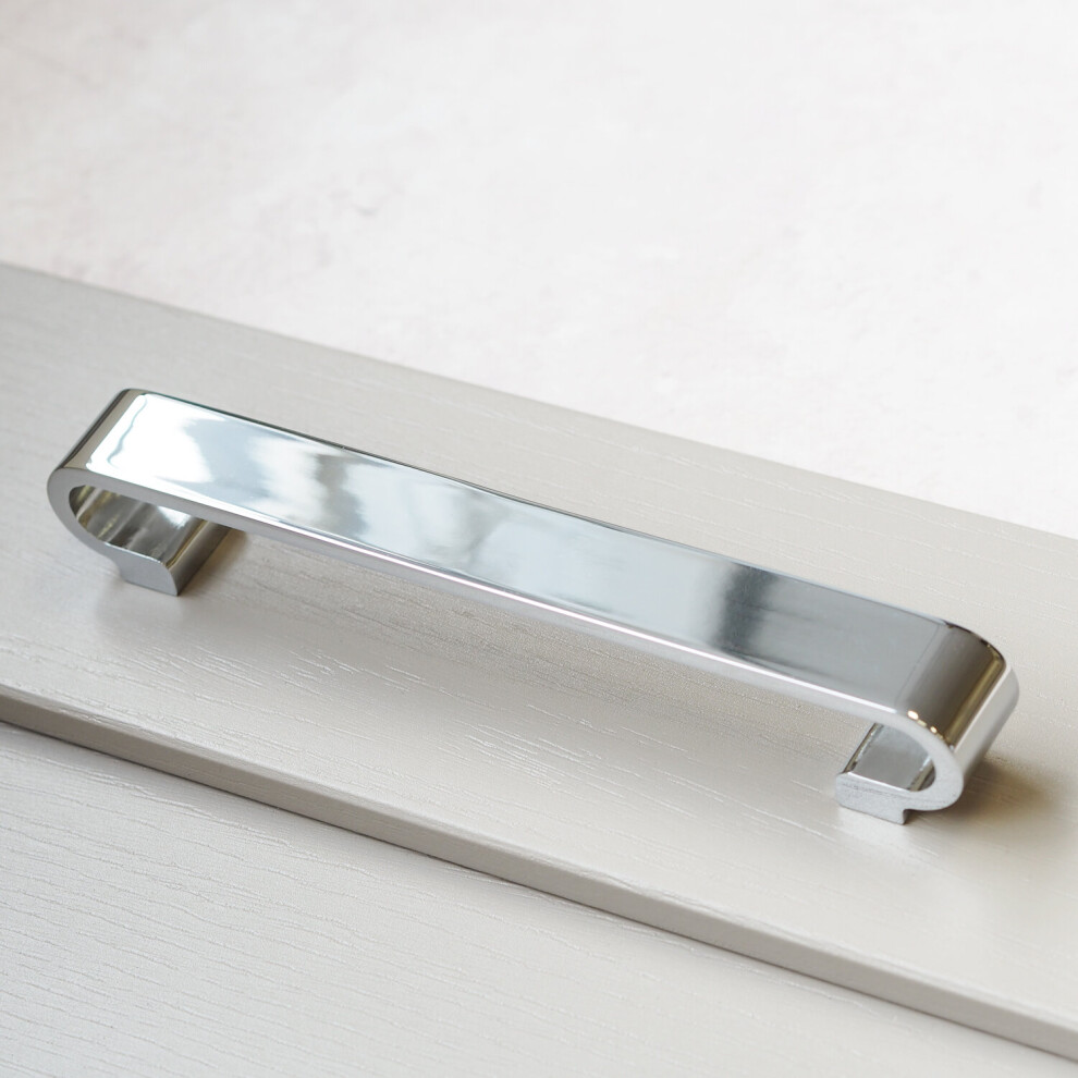 160Mm Polished Chrome Kitchen Cabinet Curl Curved Handle