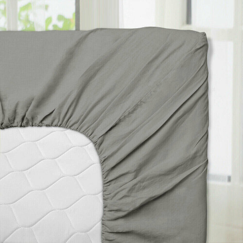 (Super King, Grey) Luxury Extra Deep 25cm Fitted Bed Sheet - Single, Double, Super King Sizes (UK) 2