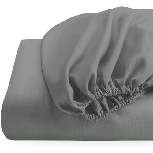 (Single, Grey) Luxury Extra Deep 25cm Fitted Bed Sheet - Single, Double, Super King Sizes (UK) 1