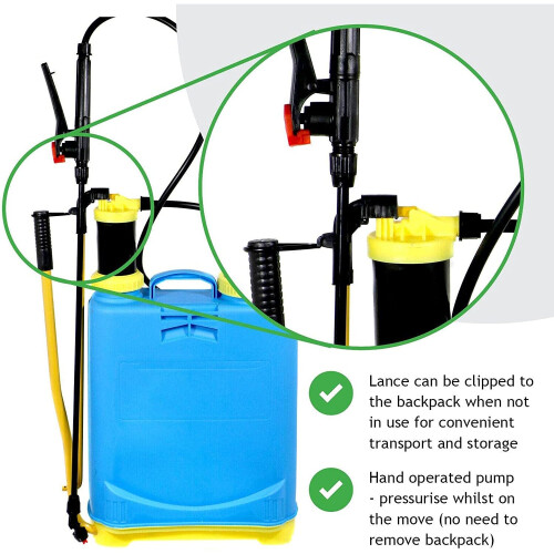 16 Litre Knapsack Sprayer Backpack Pressure Garden Weed Killer Sprayer