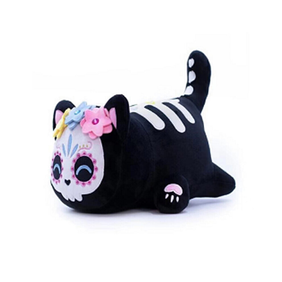 (Skeleton Cat) Aphmau Meows Cat Plush Toy - Soft Meemeow Stuffed Donut Cat, Kawaii French Fry Cheeseburger Food Plush Doll, Christmas Gifts