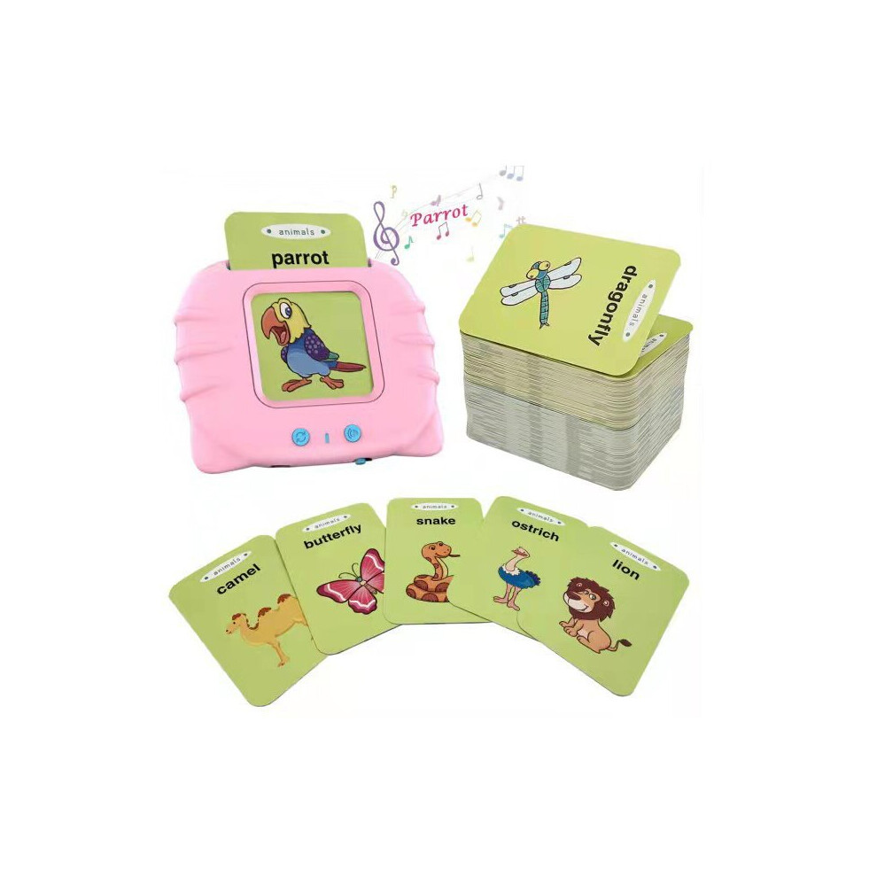 Carrep (Pink) Talking Flash Cards 224 Words Toddler Toys Old Boys Girls Autism Sensory Toys For Autistic Children Learning Montessori Toys Pink