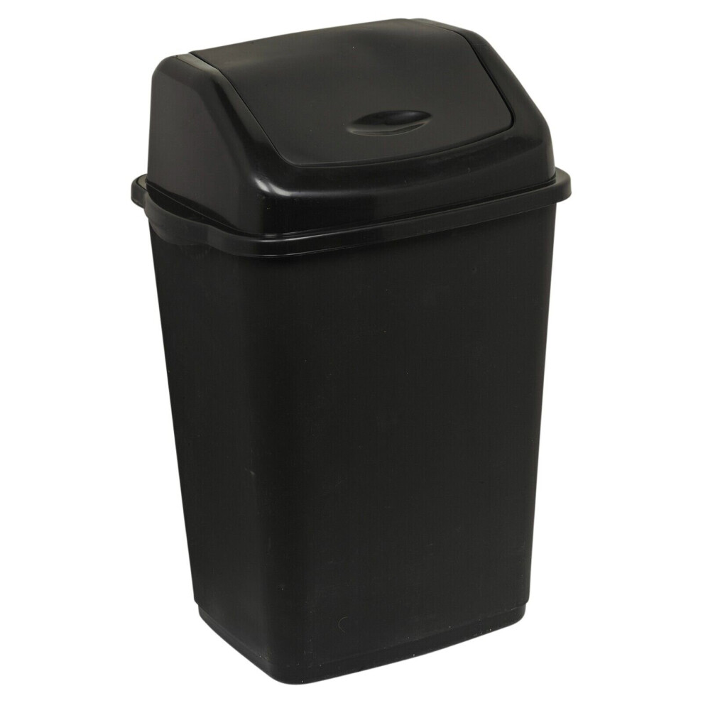 (Graphite) 50L Kitchen Plastic Space Saving Recycling Waste Garbage Bin With Swing Top Lid